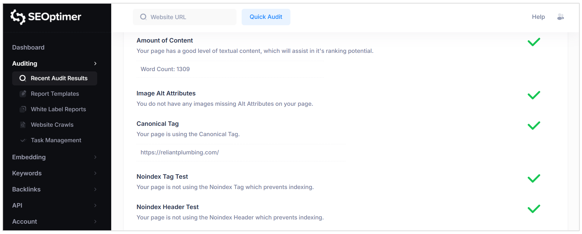 Auditoria de SEO na página